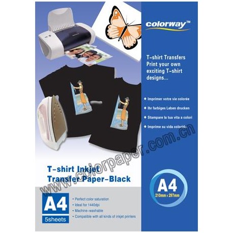 Dark T-shirt transfer paper,120g/m2  A4 5 Fogli